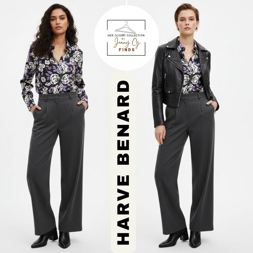 VTG 90s 80s Harve Benard Cotton Blend Purple Black White Floral Button Shirt Med